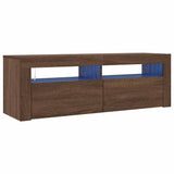 TV Cabinet with LED Lights Brown Oak 120x35x40 cm 815689