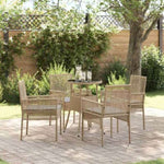 Garden Dining Set 5 pcs Beige Poly rattan 3334948