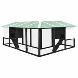 Outdoor Rabbit Hutch with Run Grey and White Solid Fir Wood 170873