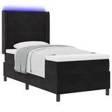 LED Box Spring Bed with Mattres Black 100 x 200 cm Velvet 3343858