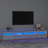 TV Cabinet with LED Lights Concrete Grey 240x35x40 cm 3152765