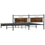 Metal Bed Frame without Mattress Smoked Oak 193x201 cm 3325107