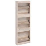 241241 Oak Look Wooden Shoe Cabinet with 5 Compartments