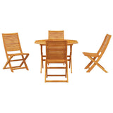 Garden Dining Set Folding 5 pcs Brown Solid Acacia Wood 3375706