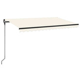Manual Retractable Awning with LED 450x300 cm Cream 3069122