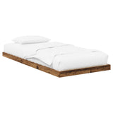 Floor Bed Frame Old Wood 80 x 200 cm Engineered Wood 893538