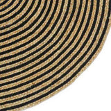 Area Rugs Natural and Black 122 x 183 cm Jute 42010768