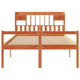Bookcase Bed without Mattress Wax Brown 150x200 cm King Size Solid Wood Pine 3322074