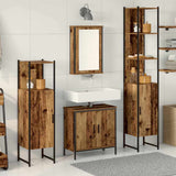 Bathroom Furniture Set with Door 4 pcs Brown 33 x 33 x 185.5 cm 3332597