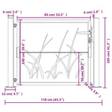 Garden Gate Anthracite 100x100 cm Steel Grass Design 153167