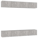4 Piece TV Cabinet Set Concrete Grey 100x30x30 cm Engineered Wood 3079061