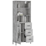 Highboard Concrete Grey 69.5x34x180 cm Engineered Wood 3189521