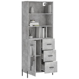 Highboard Concrete Grey 69.5x34x180 cm Engineered Wood 3189521