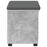 Hall Bench with Cushion with Door Concrete Grey 60 x 38 x 46 cm 891499