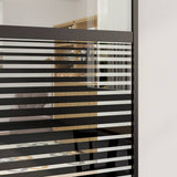 Glass Door Striped Black 76 x 2 x 205 cm Aluminium 42012460