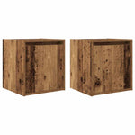 ZNTS Wall-Mounted Bedside Cabinets 2 pcs Old Wood 38x34x40 cm 861244