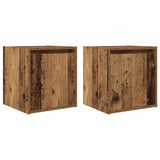 ZNTS Wall-Mounted Bedside Cabinets 2 pcs Old Wood 38x34x40 cm 861244