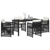 Garden Dining Set 5 pcs Black Powder-Coated Steel 3380646