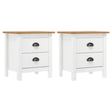 Bedside Cabinet Hill 2 pcs White 46x35x49.5 cm Solid Pine Wood 288910