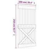 Sliding Door with Hardware Set 100x210 cm Solid Wood Pine 3203253