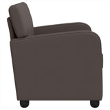 Armchair Shiny Brown Faux Leather 42043436