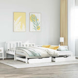 Daybed with Trundle and Drawers without Mattress White 90x200 cm 3302222