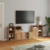 5 Piece TV Units with Storage "ODDA" Solid Wood Pine 3365370