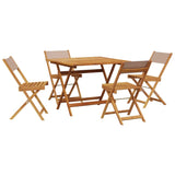 5 Piece Garden Dining Set Taupe Fabric and Solid Wood 3281786