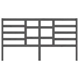 Bed Headboard Grey 186x4x104 cm Solid Wood Pine 818157