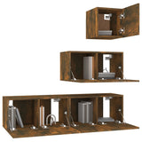 4 Piece TV Cabinet Set Smoked Oak Engineered Wood 3120317