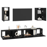 Wall TV Cabinet 3 pcs 100 x 30 x 30 cm Black Oak 3393346