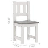 3 Piece Children Table and Chair Set White and Grey MDF 10409