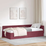 Corner Bed Frame with Headboard Wine Red 90 cm x 190 cm Velvet 42016038