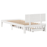 Bed Frame with Drawers without Mattress White 90x190 cm Single 3301971