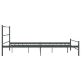 Bed Frame without Mattress Grey Metal 140x200 cm 286494