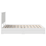 Storage Bed with Headboard White 140 x 190 cm Engineered Wood 3409545