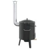 Goulash Cannon with Chimney and Lid Black Enamelled Steel 4005749