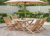 Garden Furniture Set 5 pcs Natural Solid Teak Wood 3418858