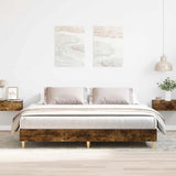 Bed Frame Smoked Oak Engineered wood Large Durable Bed Frame 3328703