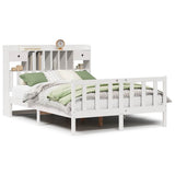 Bookcase Bed without Mattress White 140x200 cm Solid Wood Pine 3321744