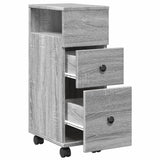 Narrow Bathroom Cabinet with Wheels Grey Sonoma Engineered Wood 855237