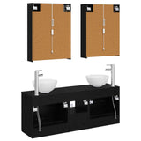 Bathroom Cabinet Set 5 pcs Black Oak 53 x 15.5 x 70 cm 3406688