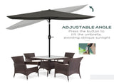 2 x 3 Garden Parasol Umbrella, Rectangular Outdoor Market Umbrella Sun Shade with Crank & Push T3398P314098