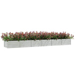 Garden Raised Bed 480x80x45 cm Galvanized Steel Silver 316901
