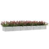 Garden Raised Bed 480x80x45 cm Galvanized Steel Silver 316901