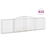 Arched Gabion Baskets 15 pcs 400x30x100/120 cm Galvanised Iron 3146875