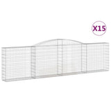 Arched Gabion Baskets 15 pcs 400x30x100/120 cm Galvanised Iron 3146875