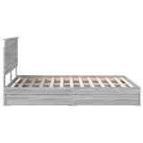 Storage Bed Grey Sonoma 150 x 200 cm Engineered Wood 3411199