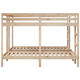 Triple Bunk Bed Frame 200x200/80x200 cm Solid Wood Pine 3308583
