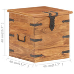 ZNTS Chest 40x40x40 cm Solid Acacia Wood 289645